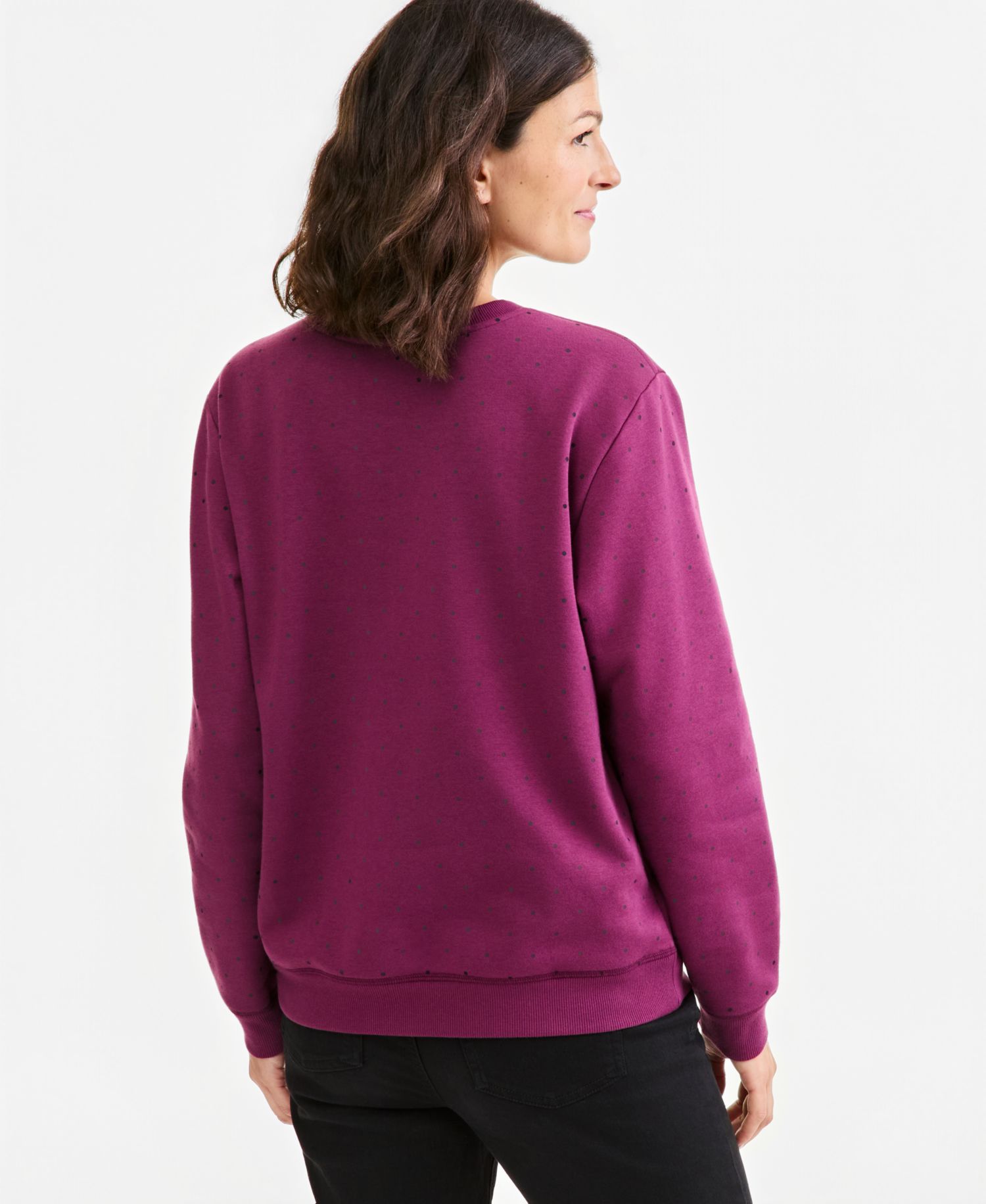 Plus Printed Fleece Crewneck Sweatshirt