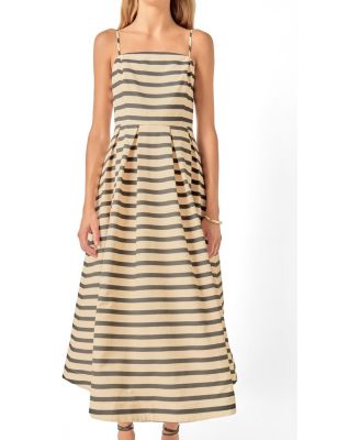 Women's Striped Midi Dress
