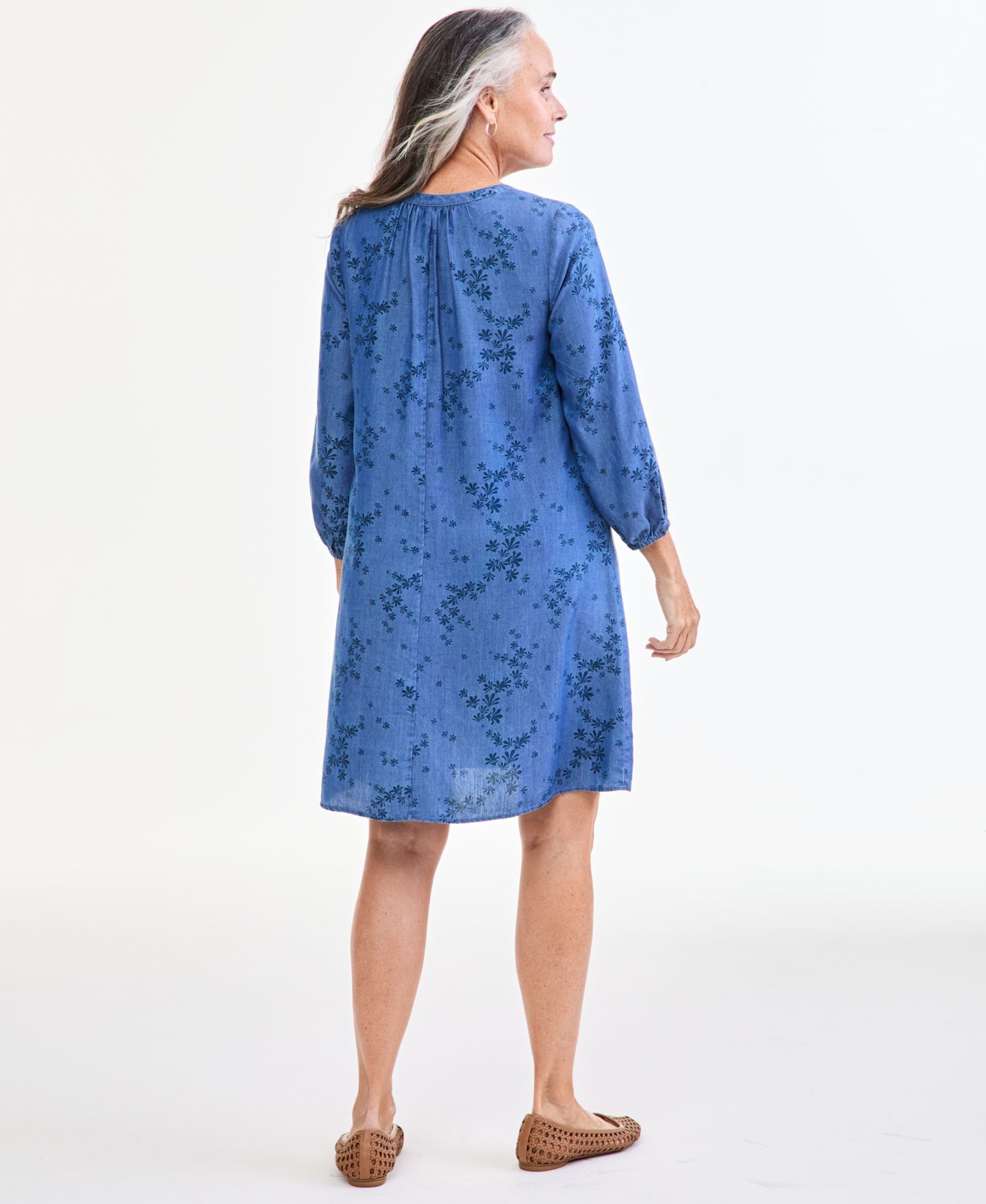 Женское платье Style & Co Printed Chambray V-Neck Popover, цвет: С принтом — фото 3