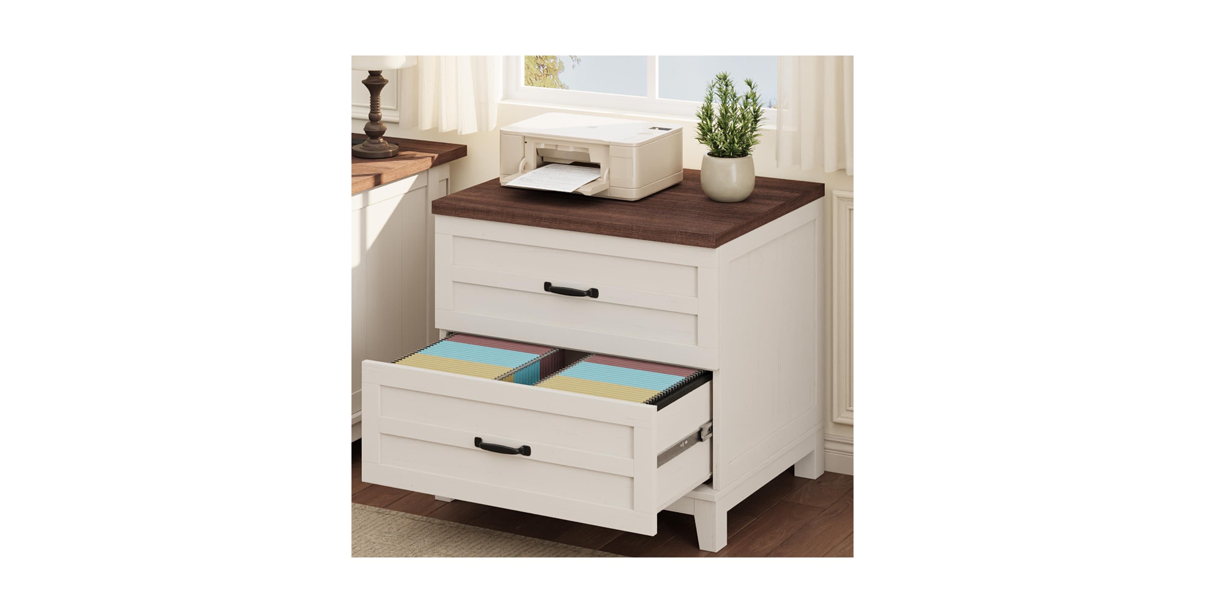 homfan 2-Drawer Farmhouse File Cabinet
