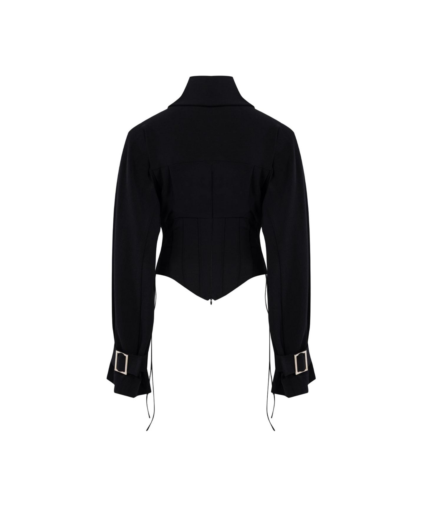 Женские блузки PCFG Tops and Tees Wool-Blend Corset, цвет: Угольно-чёрный — фото 5