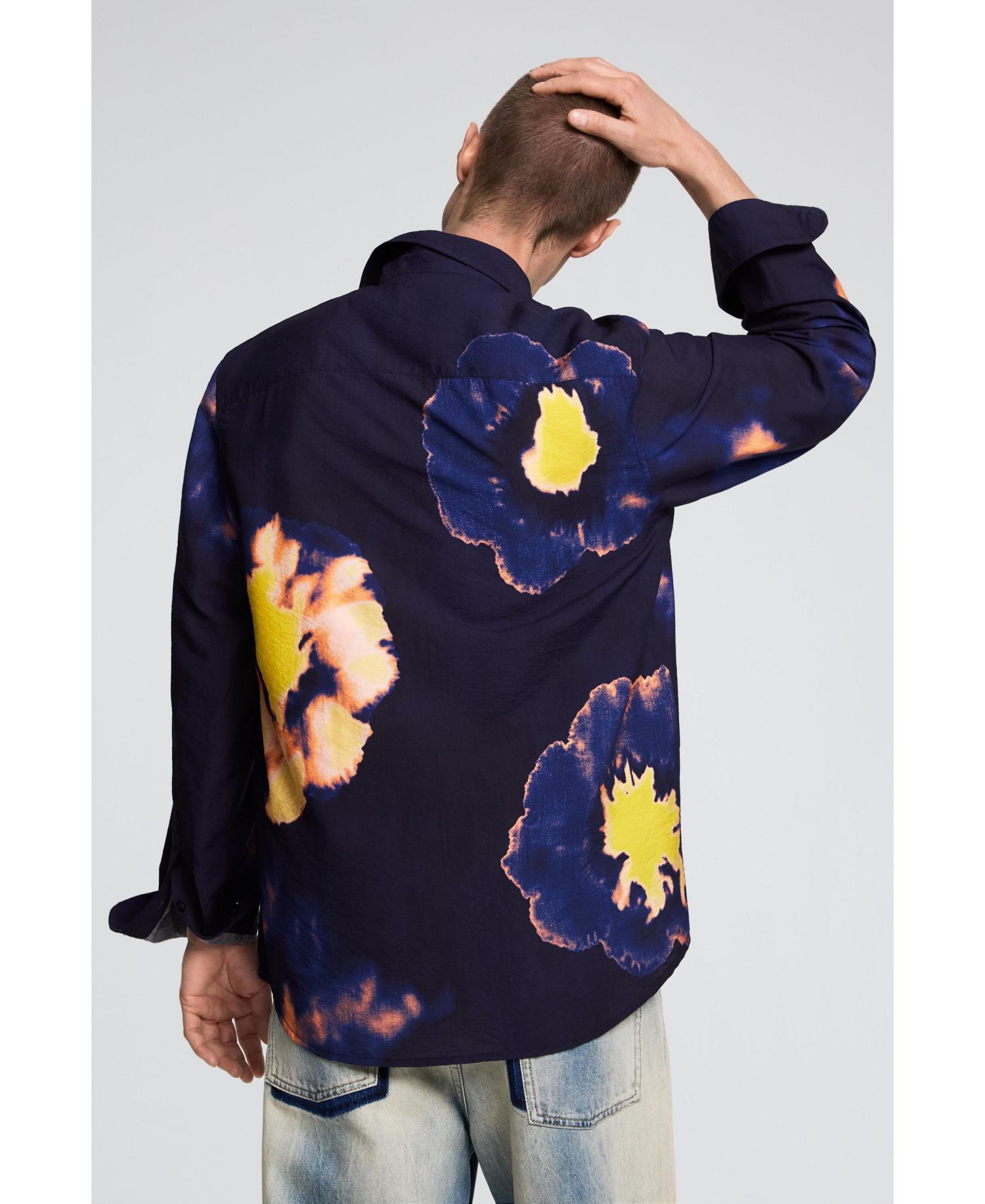 Men's Long-sleeved floral shirt