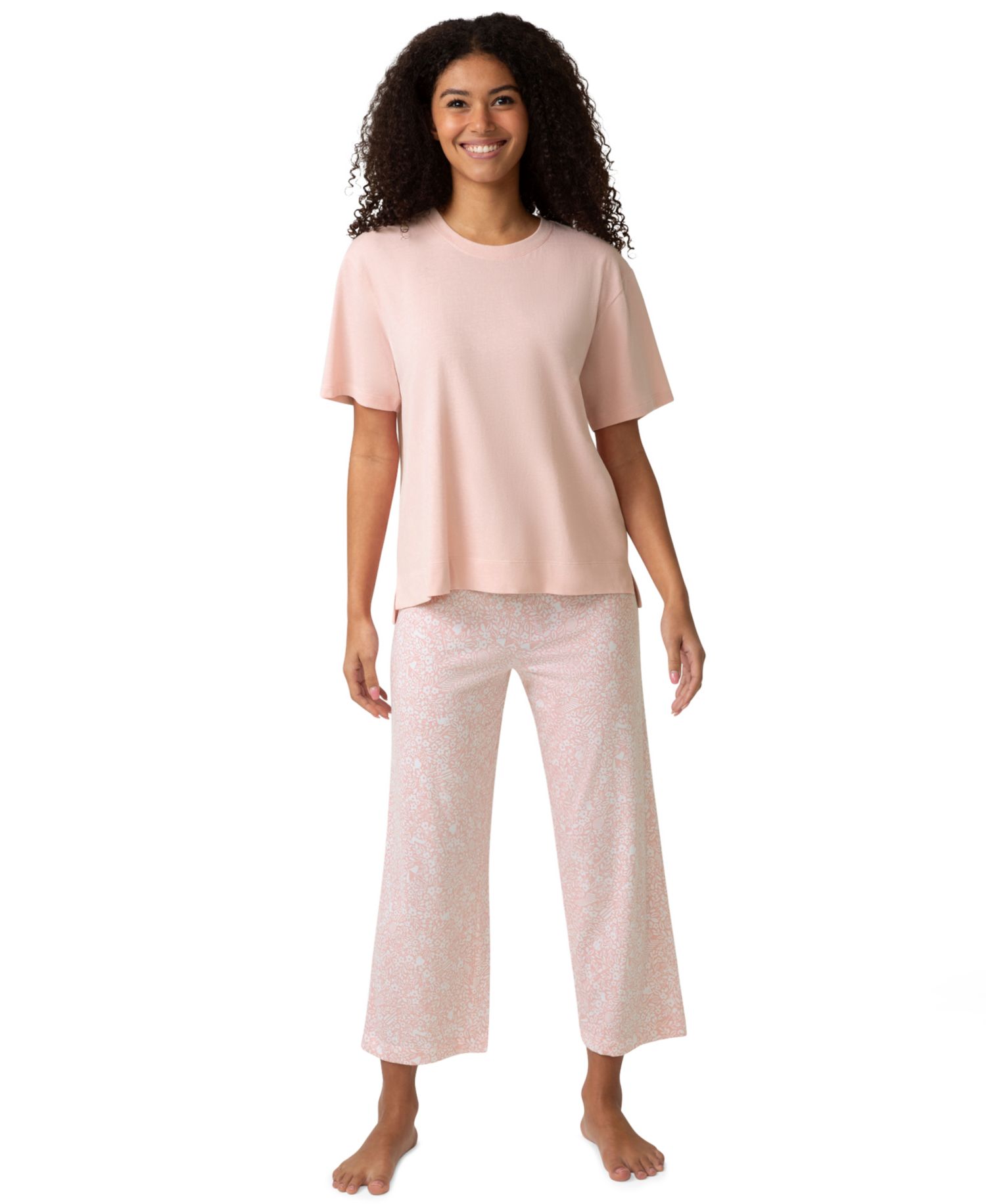 Women's Short-Sleeve Cotton Candied Boxy Pajama Top