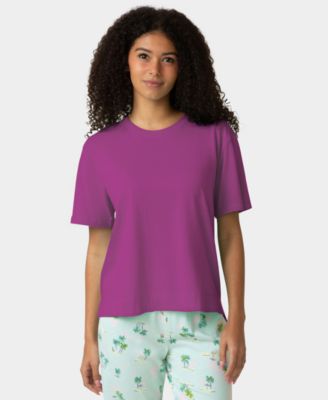 Women's Short-Sleeve Cotton Candied Boxy Pajama Top