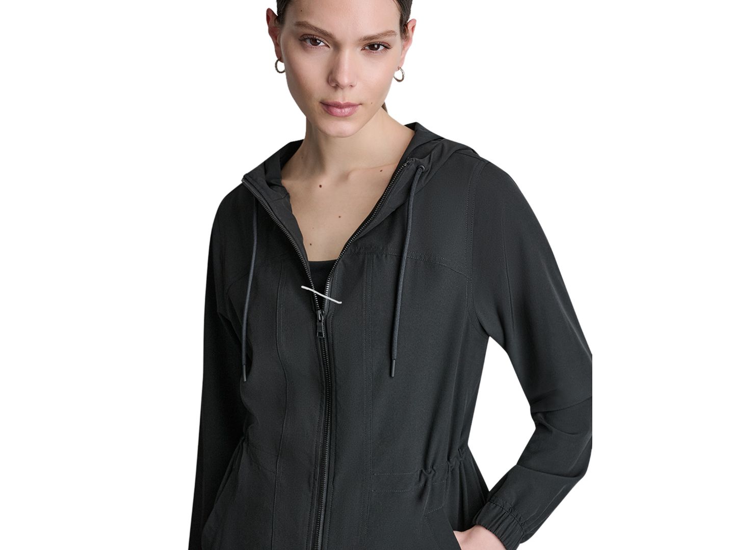 Женская куртка DKNY Sport Hooded Anorak, цвет: Чёрный — фото 4