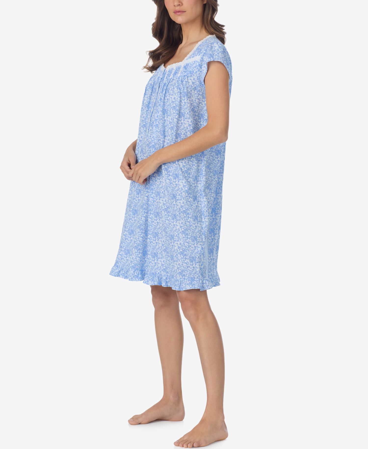 Women's Floral Print Cap-Sleeve Short Nightgown