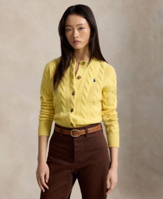 Women's Cable-Knit Wool-Cashmere Cardigan Sweater
