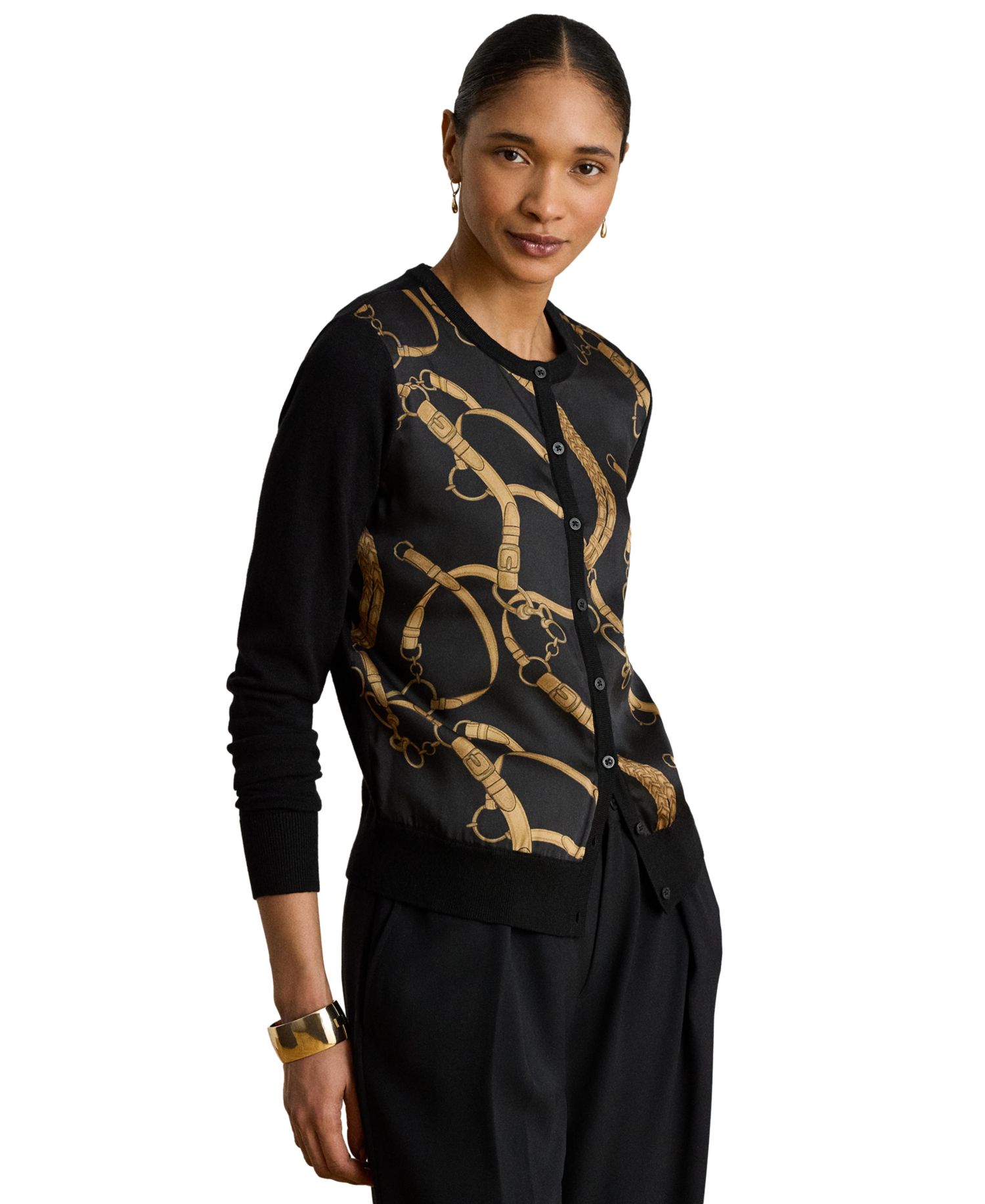 Women's Belting Print Cardigan
