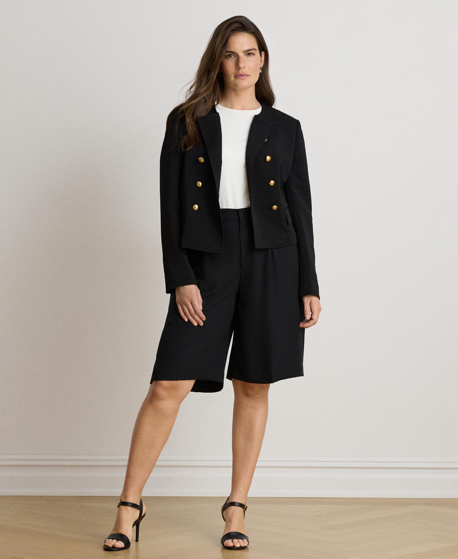Women's High-Rise Double-Faced Bermuda Shorts