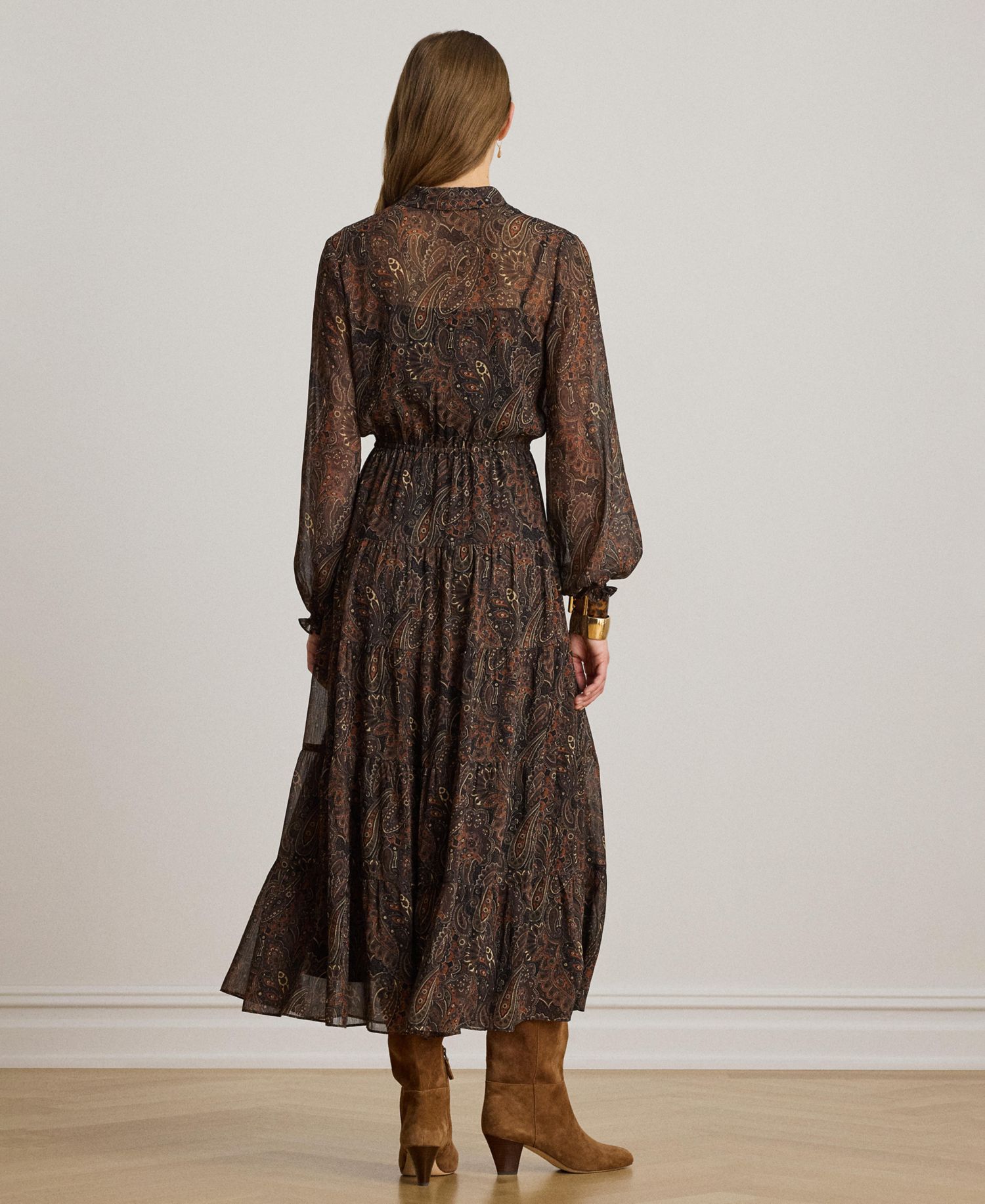 Women's Long-Sleeve Flare Dress