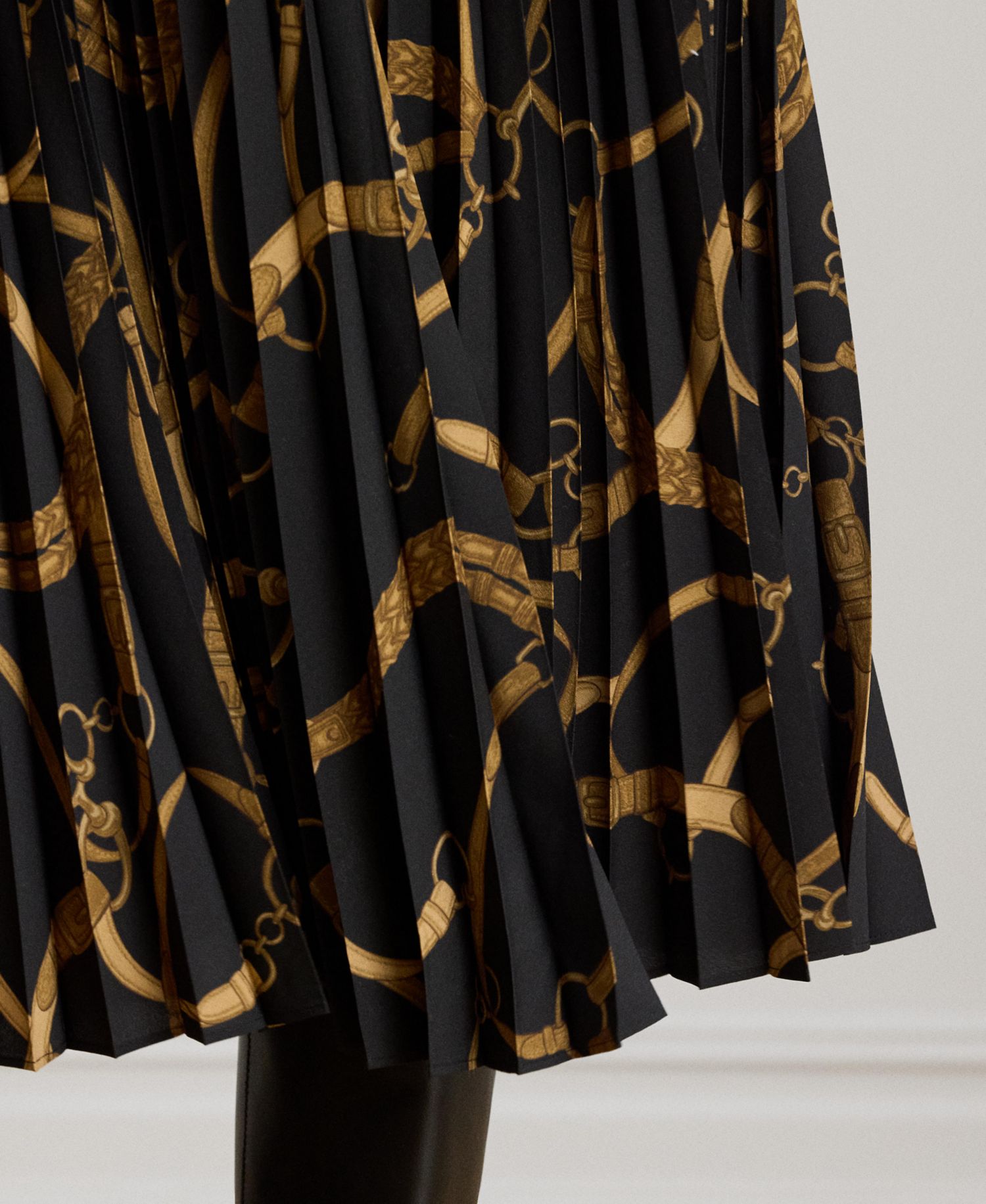 Women's Belting Print Pleated Skirt