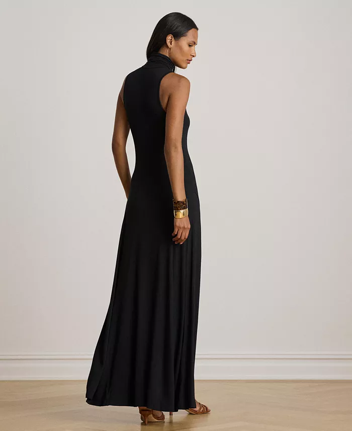 Women's Sleeveless Turtleneck Maxi Dress - thumbnail 4