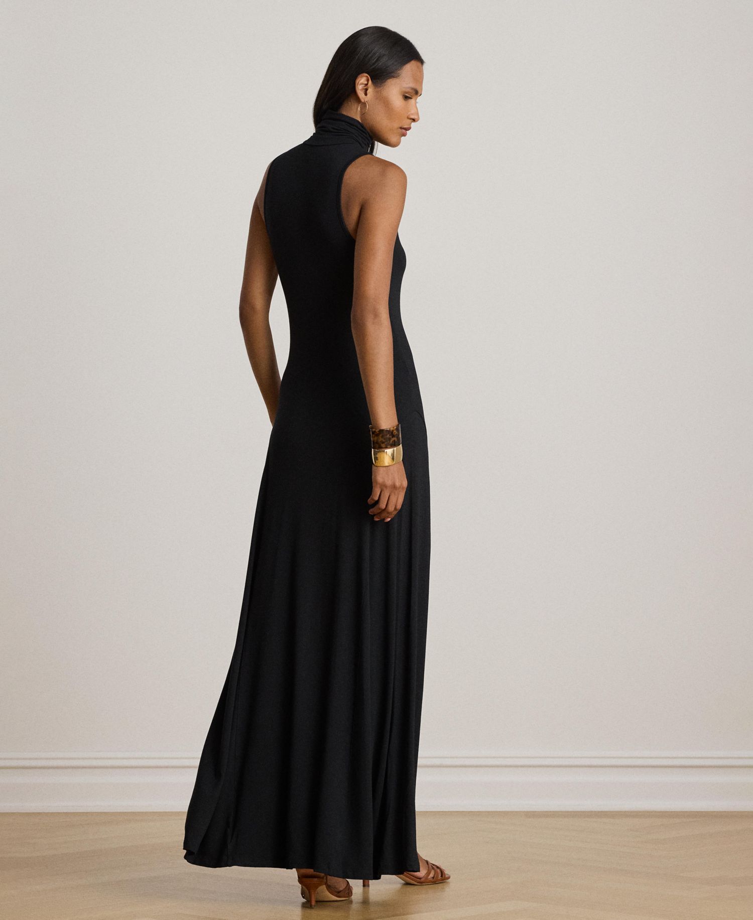 Women's Sleeveless Turtleneck Maxi Dress