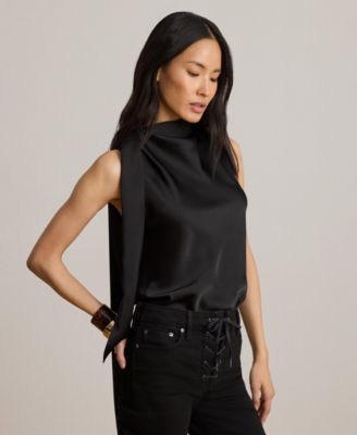 Women's Tie-Neck Sleeveless Blouse