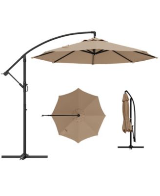 10Feet Cantilever Patio Umbrella With Cross Base, Adjustable Tilt, Fade-Resistant Canopy For Deck, Pool, Garden And Backyard