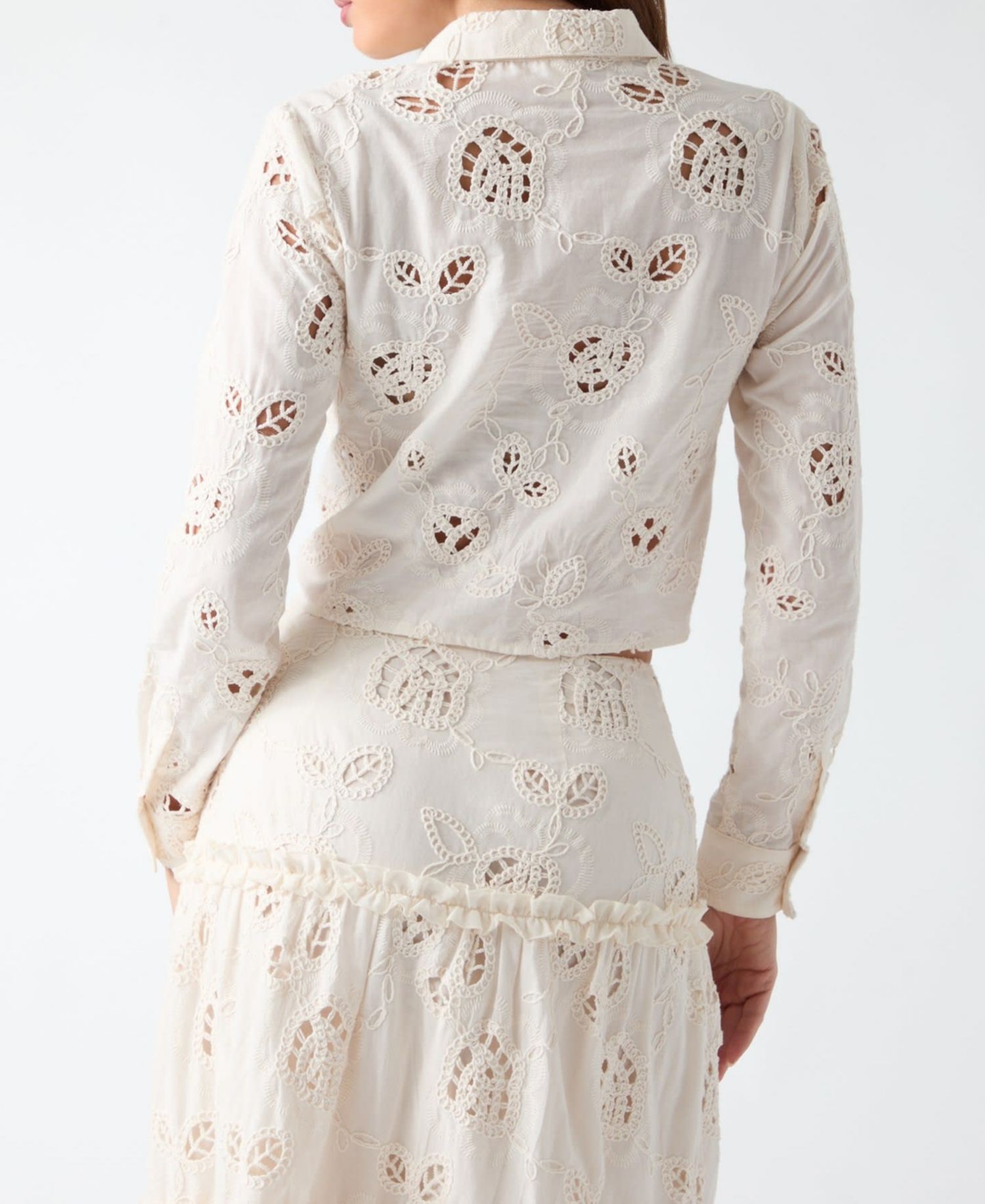 Women's Lenora Cropped Long-Sleeve Button-Up Shirt