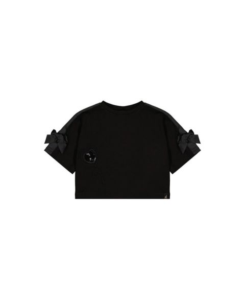 Топ Deux par Deux Short Sleeve Milano для девочек-малышей, цвет: Чёрный