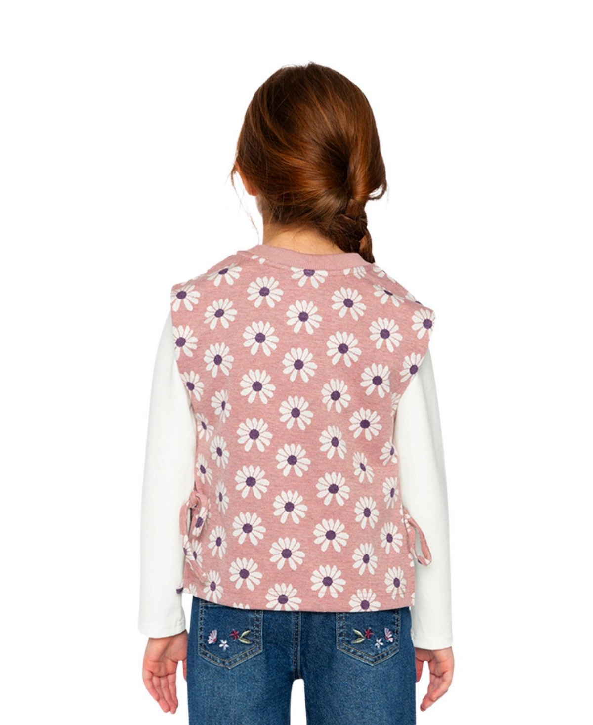 Deux par Toddler Girl 2T - 5T Jacquard Vest Printed Flowers