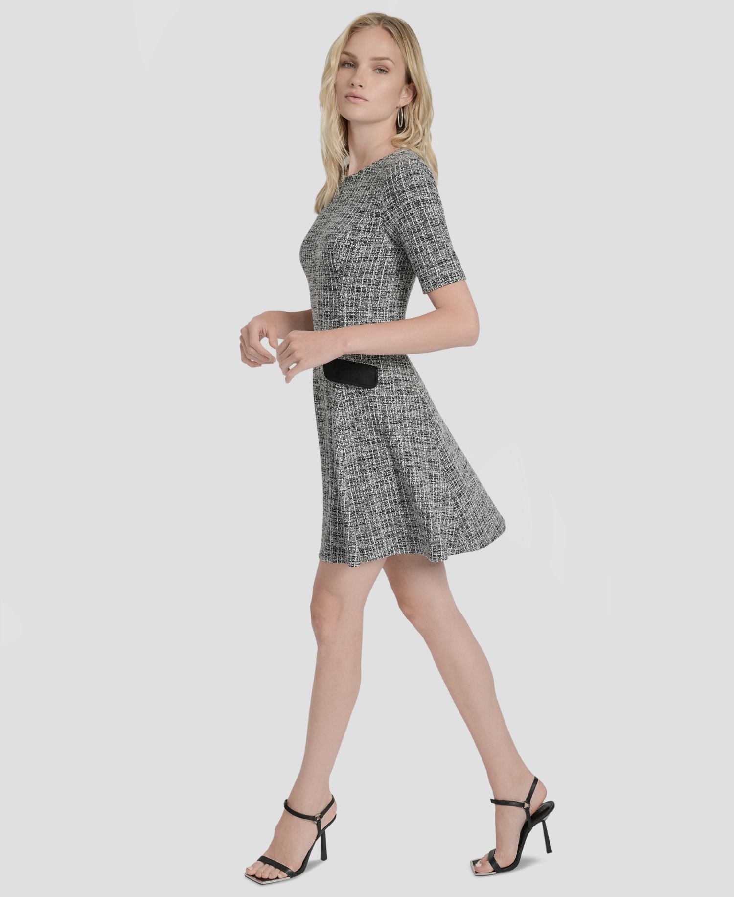 Women's Short-Sleeve Fit & Flare Dress