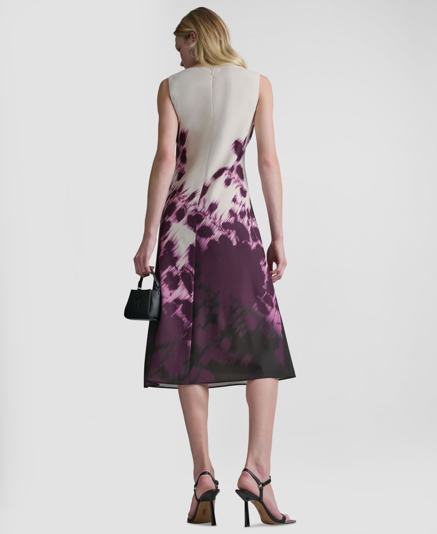 Women's Printed Sleeveless Cowl Neck Midi Dress