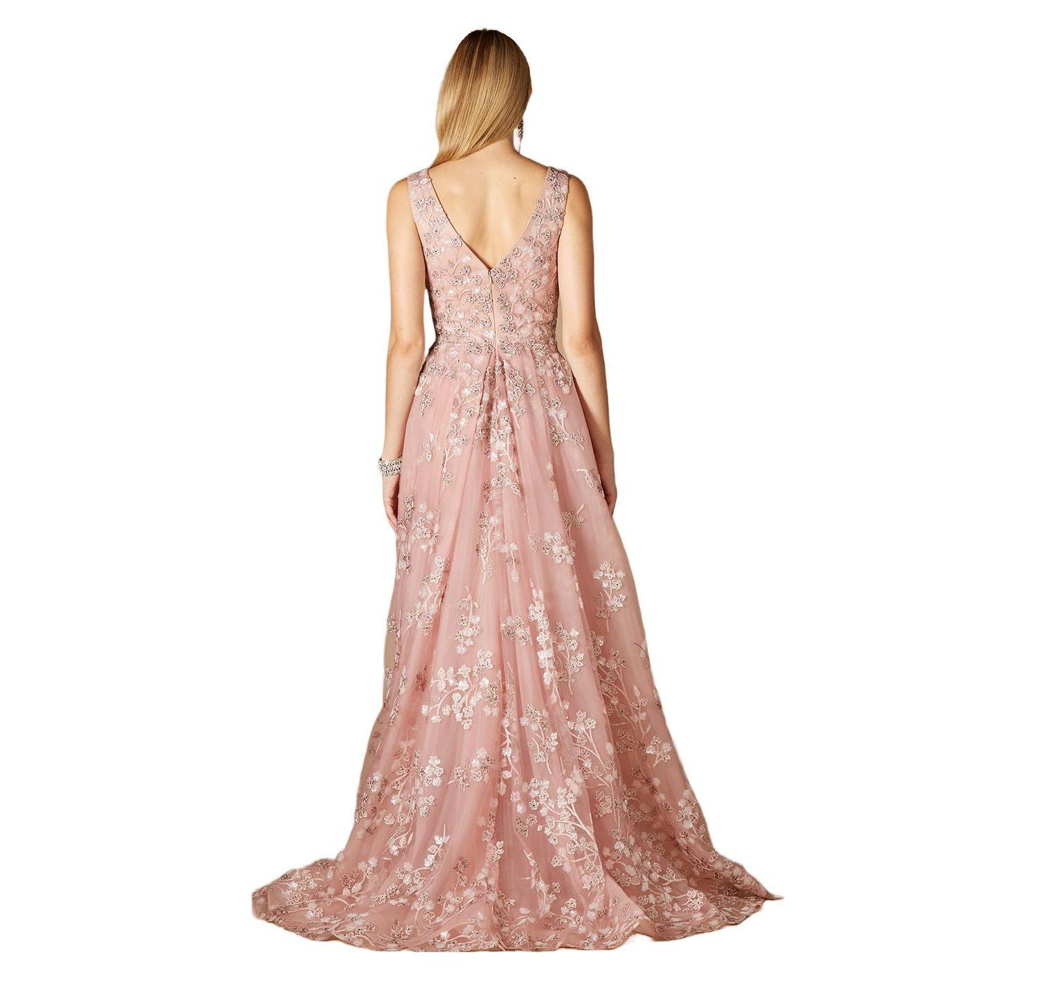 Women's Floral Applique Overskirt Dress