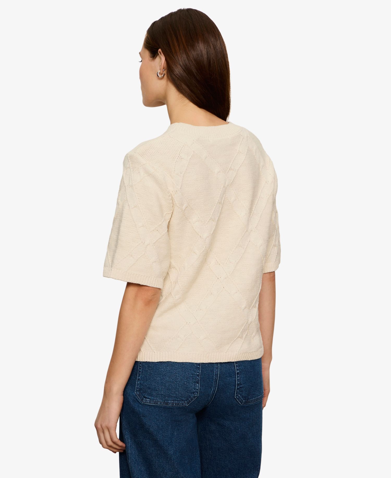 Petite Short-Sleeve Cotton Sweater T-Shirt