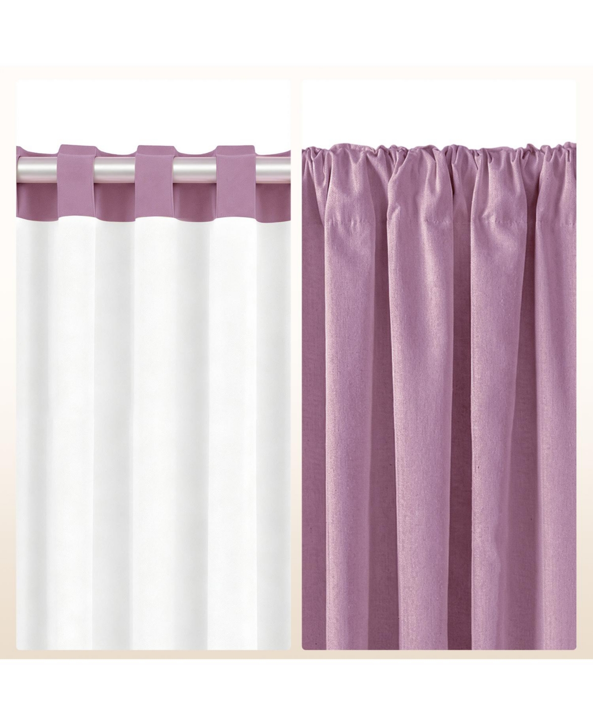 Awesome Home 100% Blackout Cotton Blend Ruffle Curtains Pair