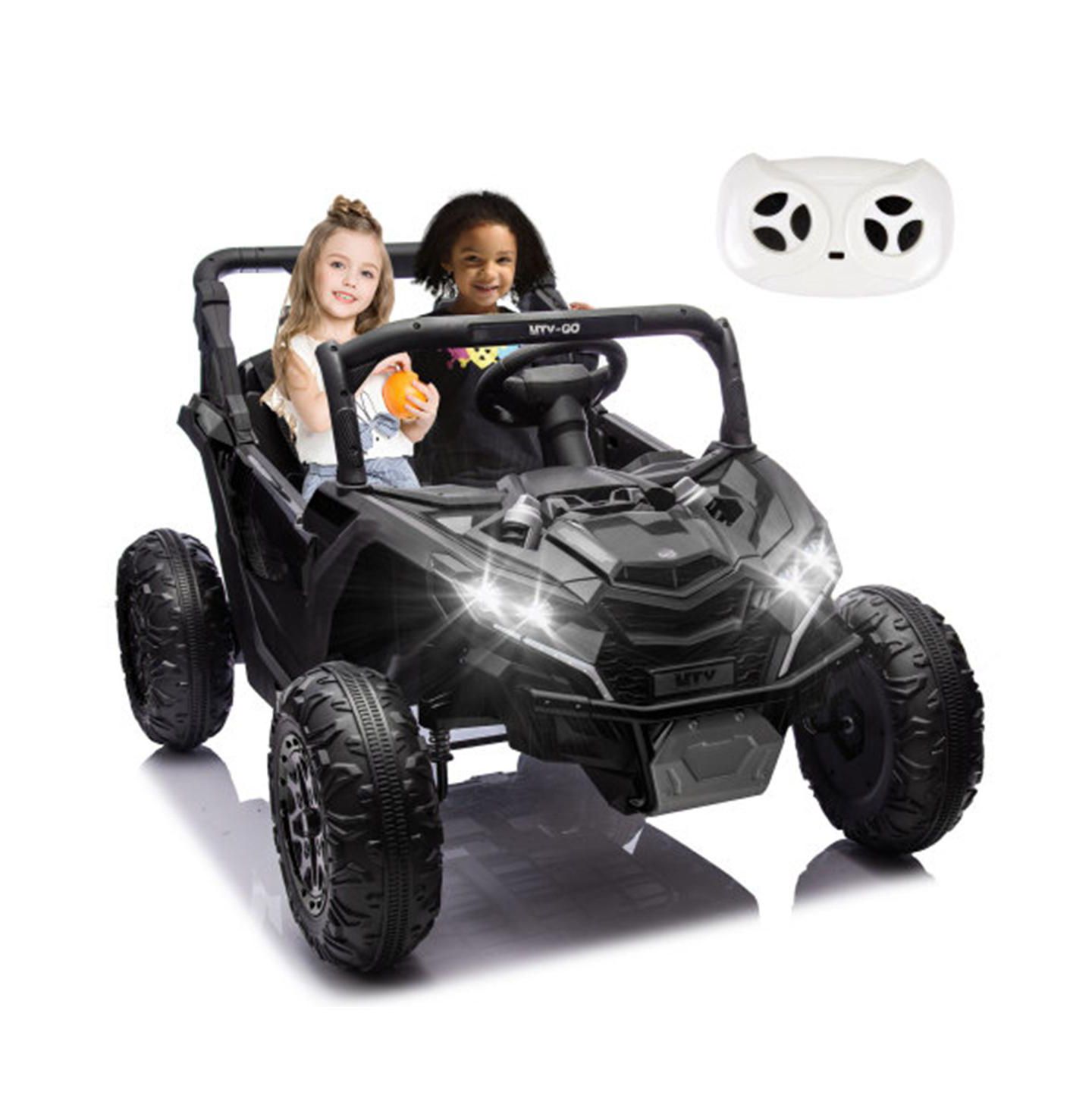 Детская игрушка YOBTOP 24V Kids Ride On UTV with Parent Remote Control, 2-Seater, Ages 3+, цвет: Чёрный — фото 1