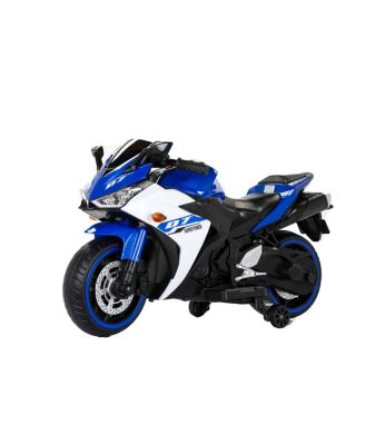 Kids Electric Motorcycle 12V - Training Wheels Ride On Toy, Manual Throttle, Drive By Hand, Electric Car for Boys Girls 3-6 Years Old
