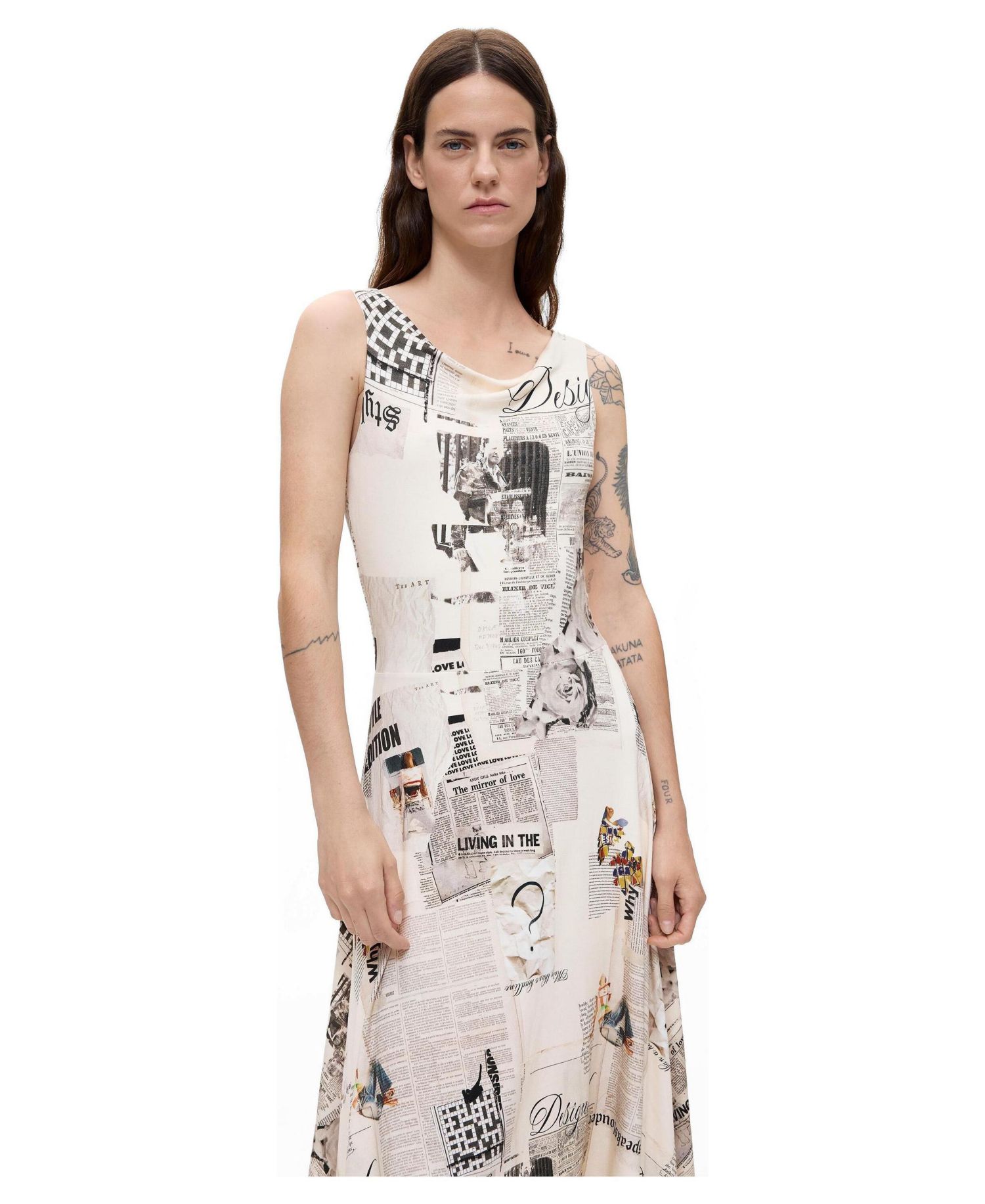 Women's midi newspaper dress