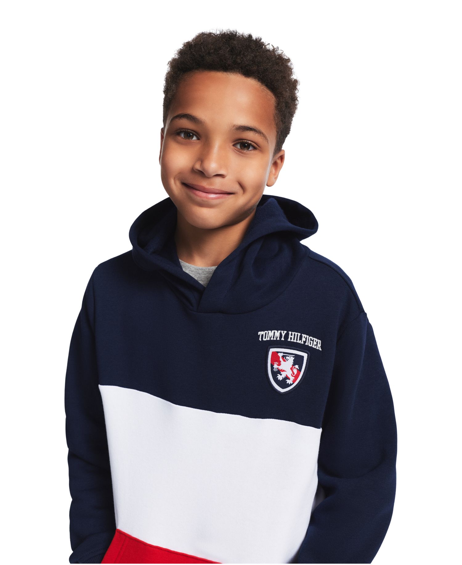 Boys' 8-20 Color-Blocked Logo Hoodie