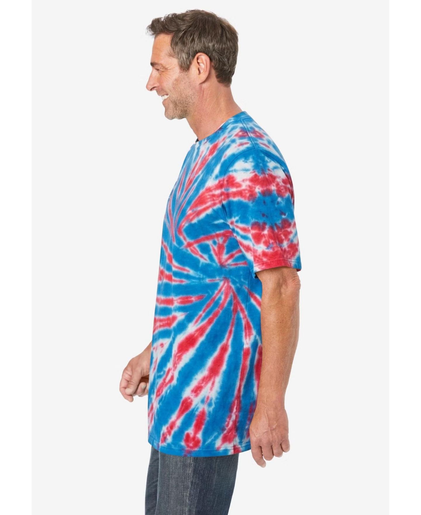 Мужская футболка KingSize Lightweight Tie-Dye Crewneck, цвет: Тай-дай, вариант 1 — фото 3