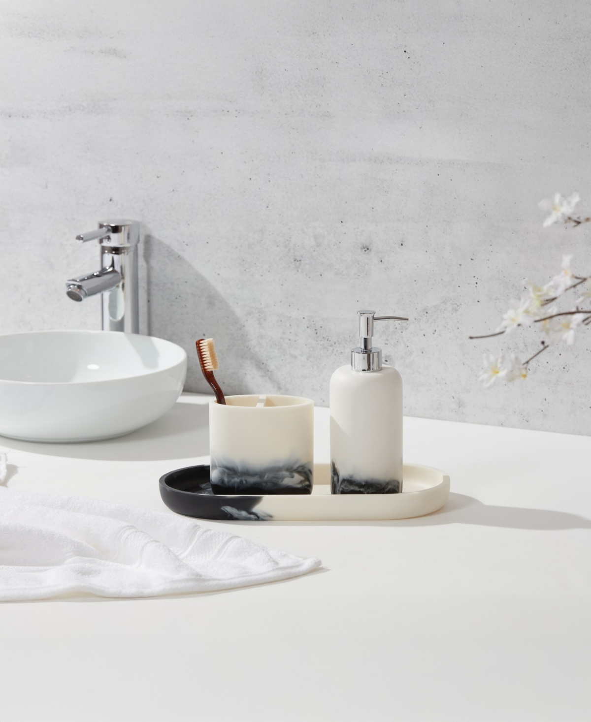 Roselli Trading Company Ombre -Piece Bath Accessory Set