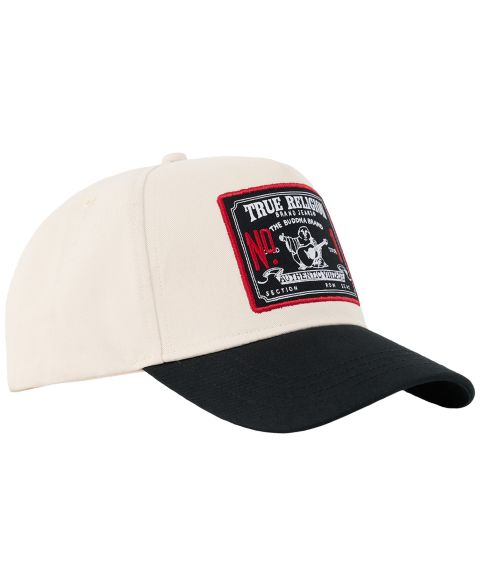Мужские кепки True Religion Contrast Patch, цвет: Белый / Угольно-чёрный