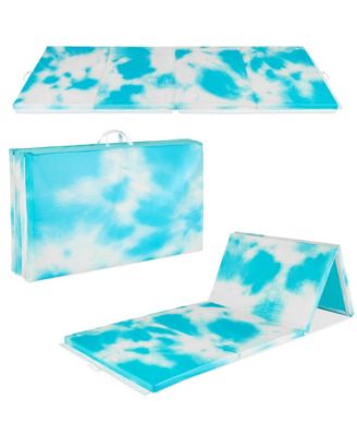 Folding Gymnastics Mat 4-Panel Exercise Workout Floor Mats with Handles