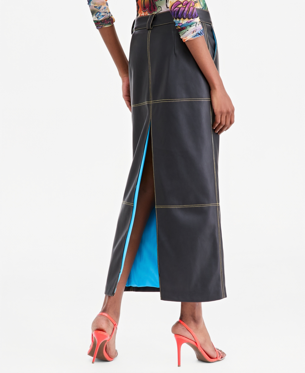Theophilio X Macy's Women's High-Waisted High-Slit Maxi Faux Leather Skirt, Exclusive