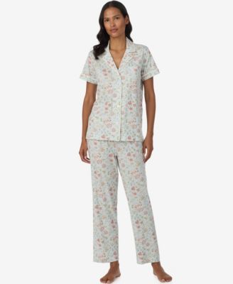 Women's Short-Sleeve Shirt & Pants, 2-Piece Pajama Set