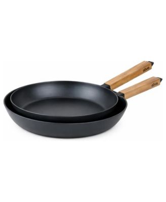 Forest Carbon Steel Frying Pan 2-Piece Set w/ Acacia Wood Handle