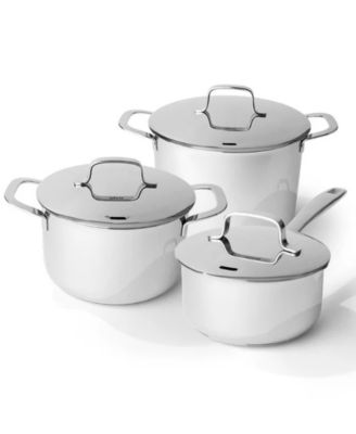 Maestro Cookware Set 6-Piece Set - Stainless Steel Pots with Lids