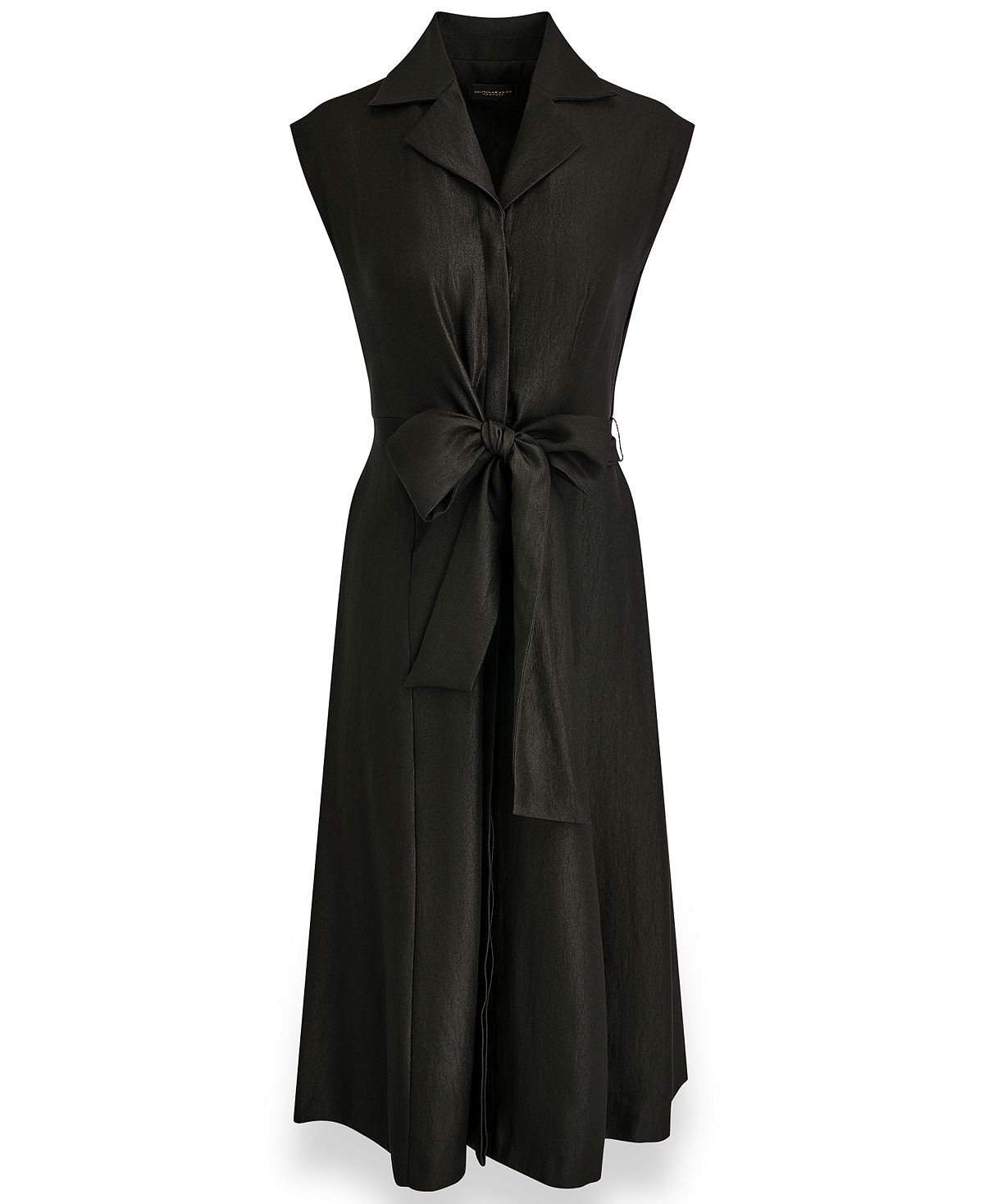 Donna Karan New York Women's Cap-Sleeve Collared with Self-Tie Belt Shirt Dress view 6 — MAYCSS fashion products