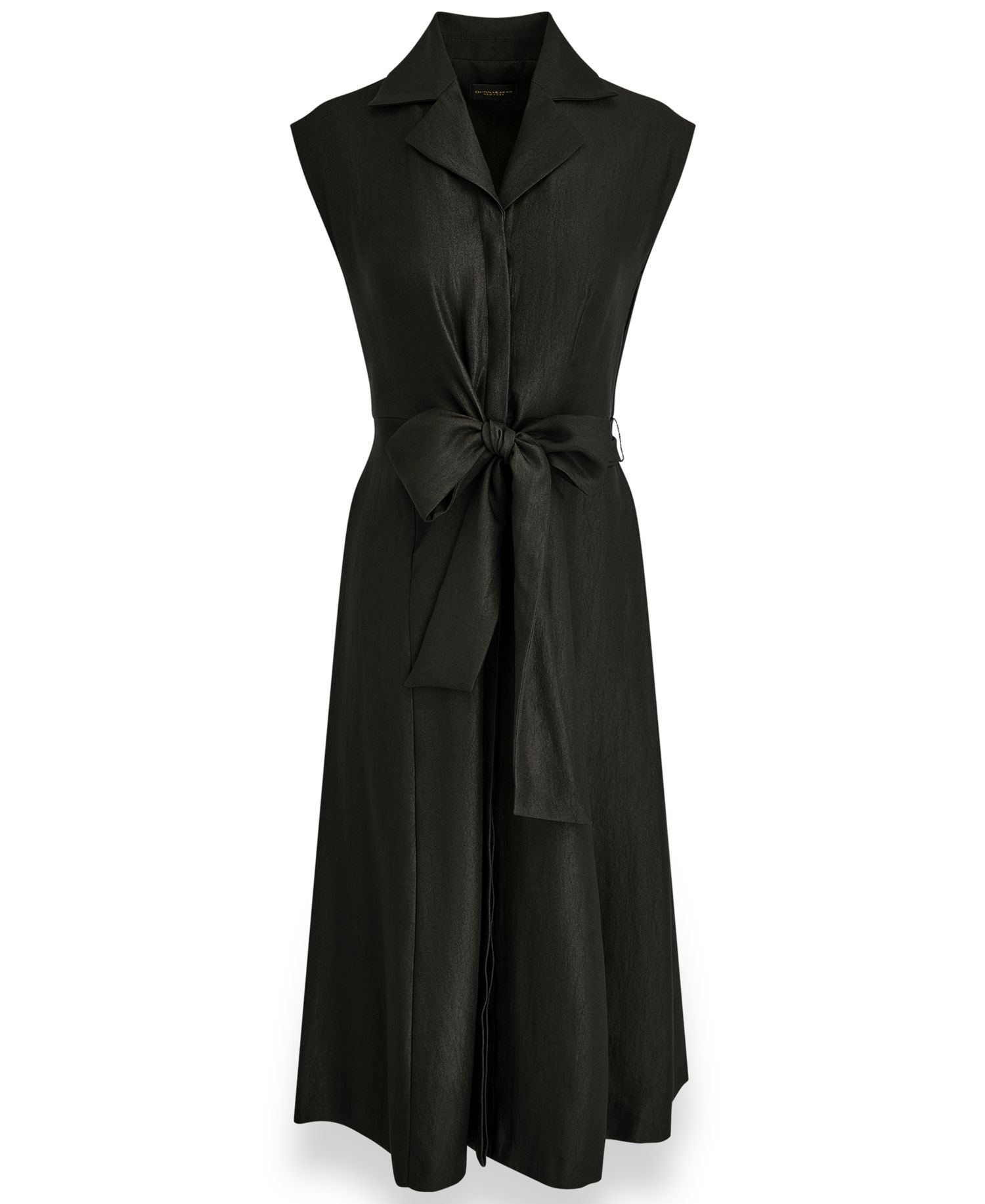 Women's Cap-Sleeve Collared with Self-Tie Belt Shirt Dress