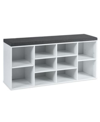 10-Cube Shoe Storage Bench with Removable Cushion