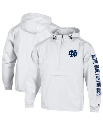 Men's White Notre Dame Fighting Irish Cloud Packable Half-Zip Hooded Jacket