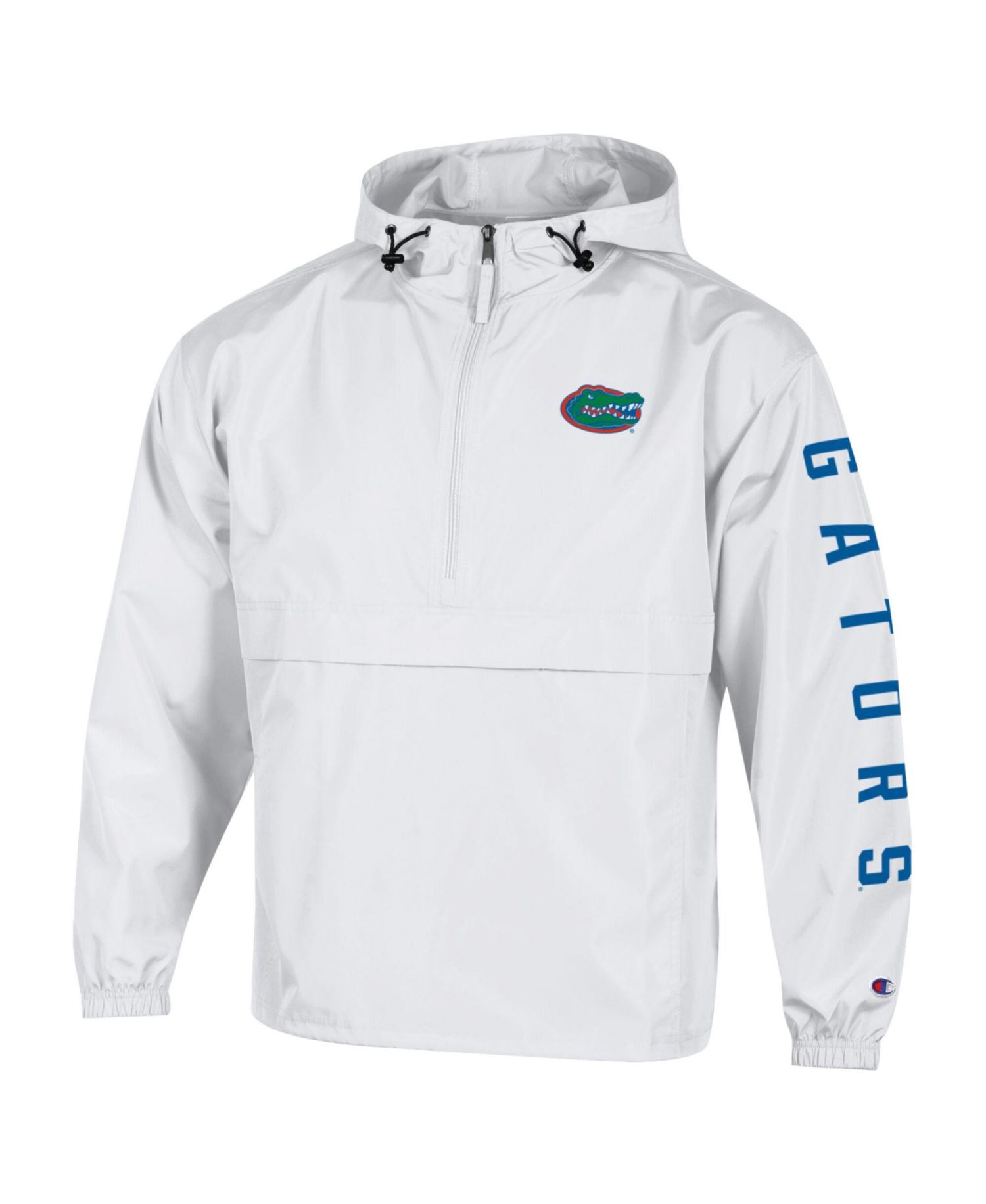 Men's White Florida Gators Cloud Packable Half-Zip Hooded Jacket