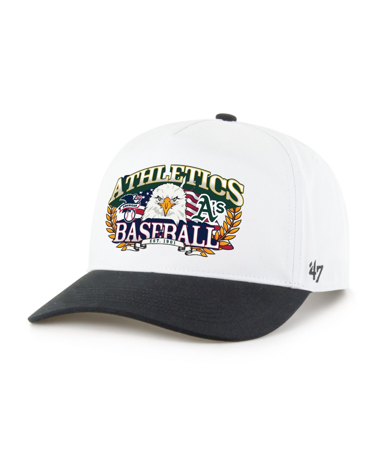 Men's White/Black Athletics Americana Eagle Hitch Adjustable Hat