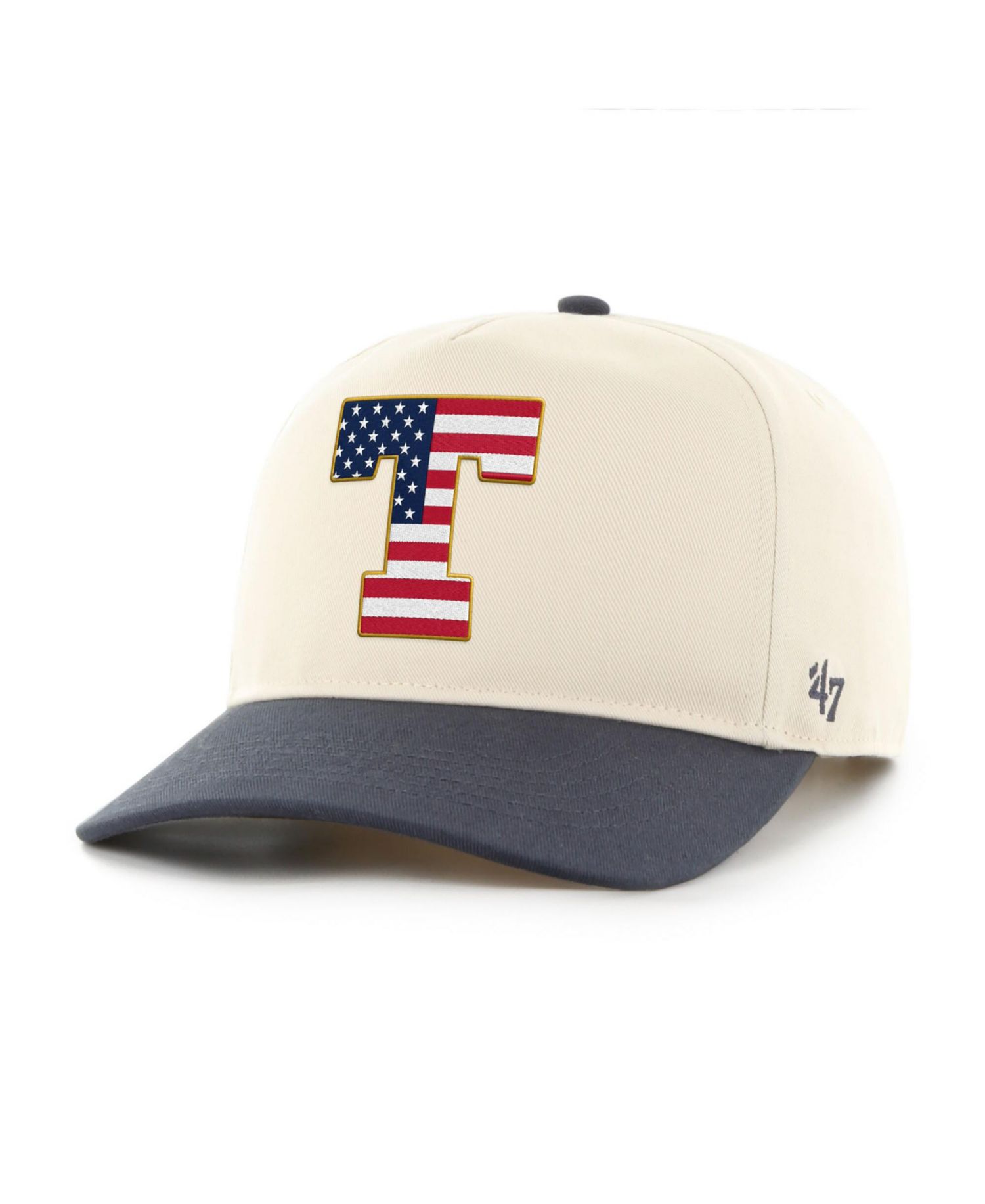 Men's Natural/Navy Texas Longhorns Americana Flag Hitch Adjustable Hat