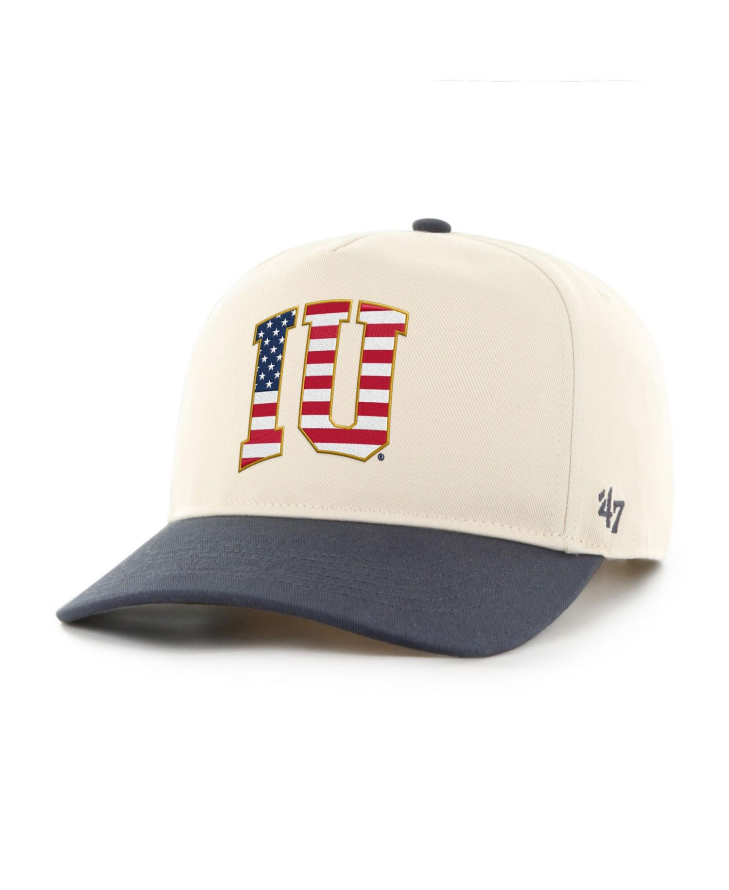 Men's Natural/Navy Indiana Hoosiers Americana Flag Hitch Adjustable Hat