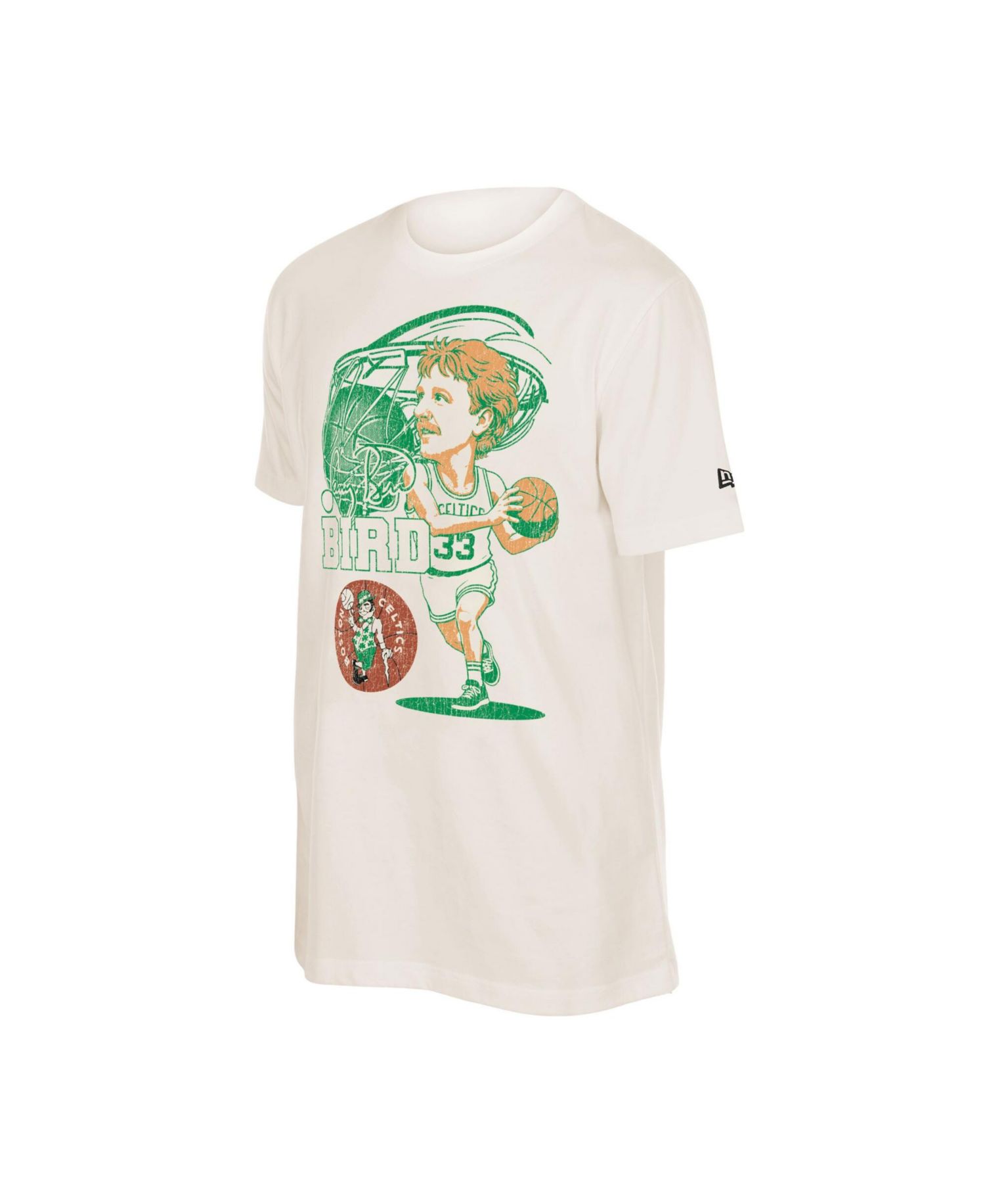 Men's Larry Bird Cream Boston Celtics Player Graphic T-Shirt