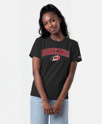 Women's Black Carolina Hurricanes Arch Mascot Logo T-Shirt