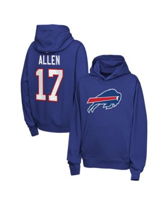 Big Boys and Girls Josh Allen Royal Buffalo Bills Name & Number Club Fleece Hoodie